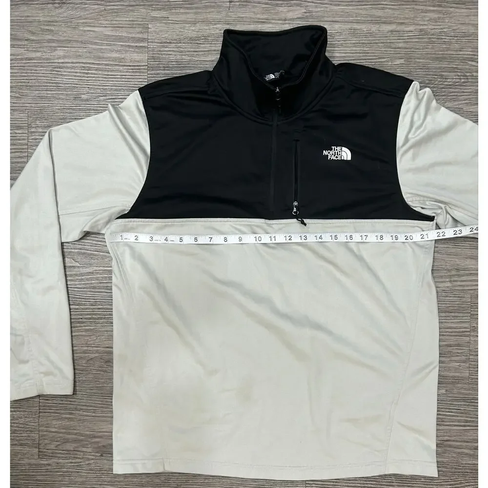 The North Face 1/4 Zip Pullover Jacket Mens Large Black Gray Colorblock Outdoor